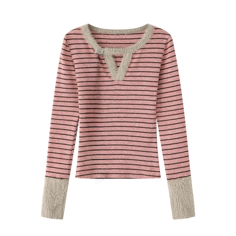 Statement Design Striped Pink Long Sleeve