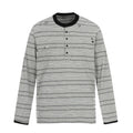 Men’s Half-Button Striped Long Sleeve Shirt
