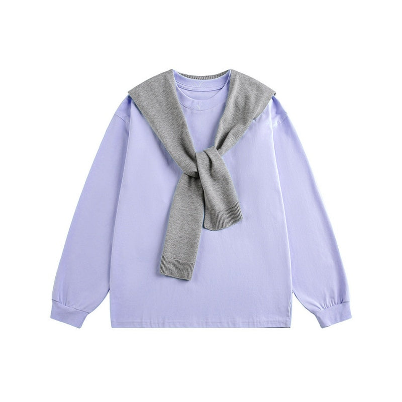 Gray Cape-Style Purple Long Sleeve