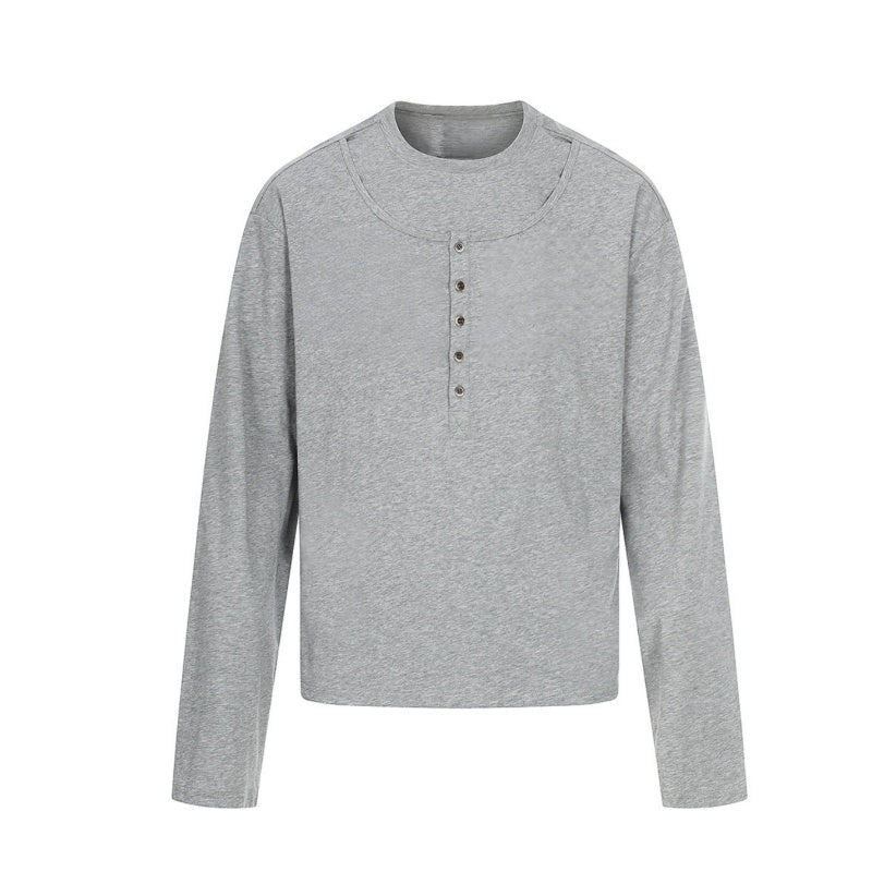 Statement Design Heather Gray Long Sleeve Top