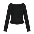 Black Classic Slim-Fit Long Sleeve Top