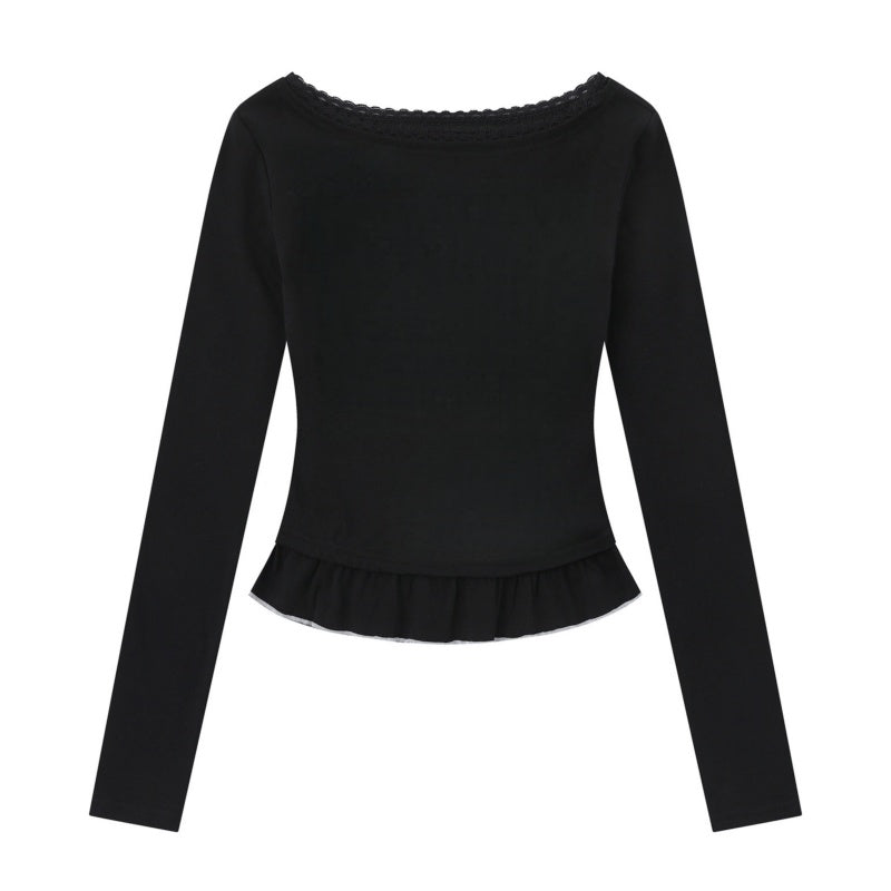 Black Classic Slim-Fit Long Sleeve Top