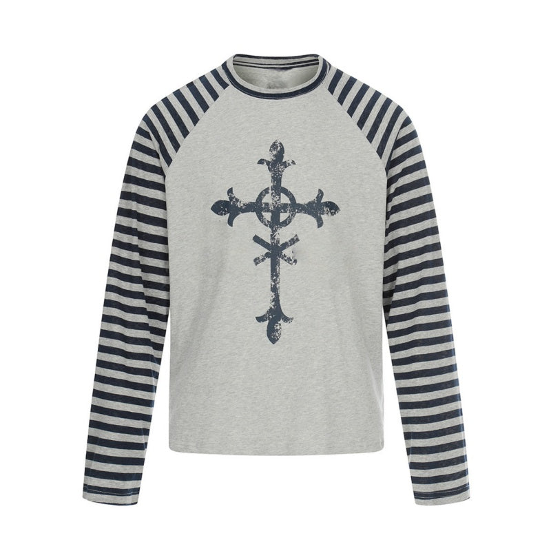 Unique Color-Block Striped Long Sleeve Top