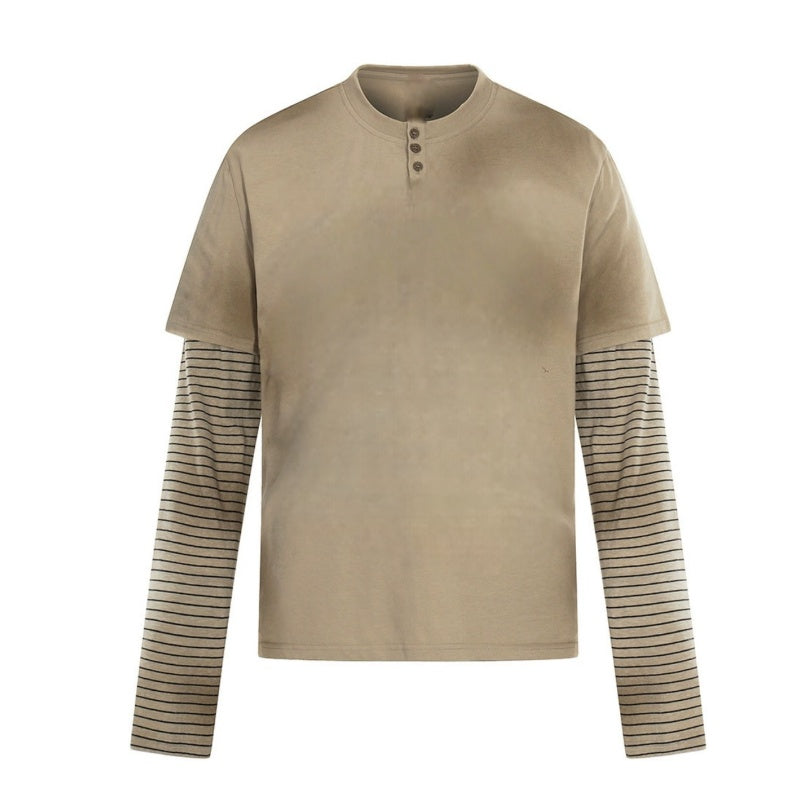 Khaki Minimalist Long Sleeve Top